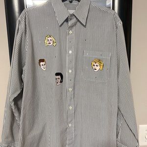 Mili Designs MEDIUM blk/white button down “All Time Greats” - Like New